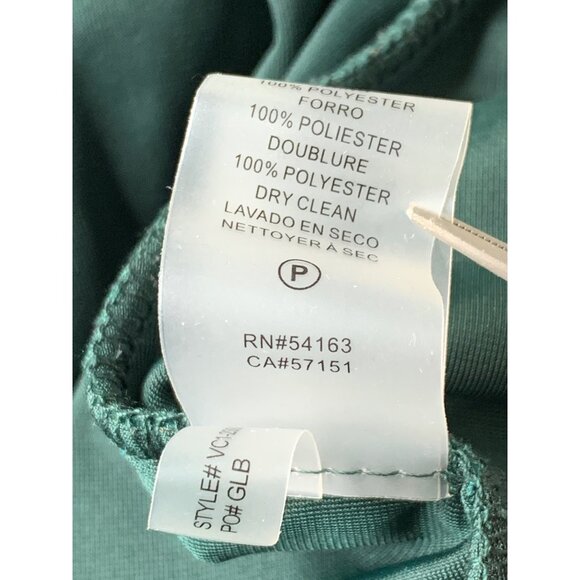 Vince Camuto Green Velvet V-Neck Wide Leg Jumpsuit Twist Front Size 12 - Picture 14 of 16